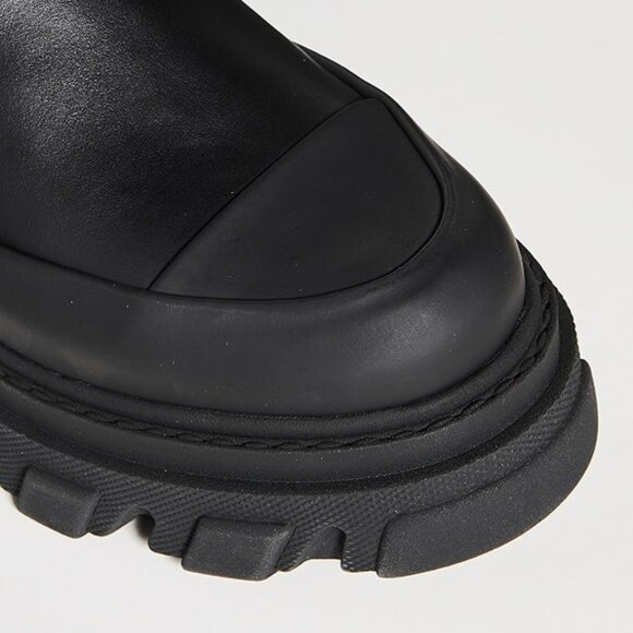 GANNI High Cleated Leather Stitched Chelsea Boots - Picture 6 of 16